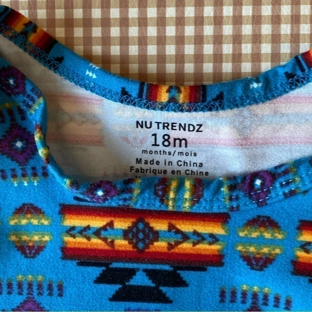 Tribal print‎ stretchy onesie. Size 18 Months